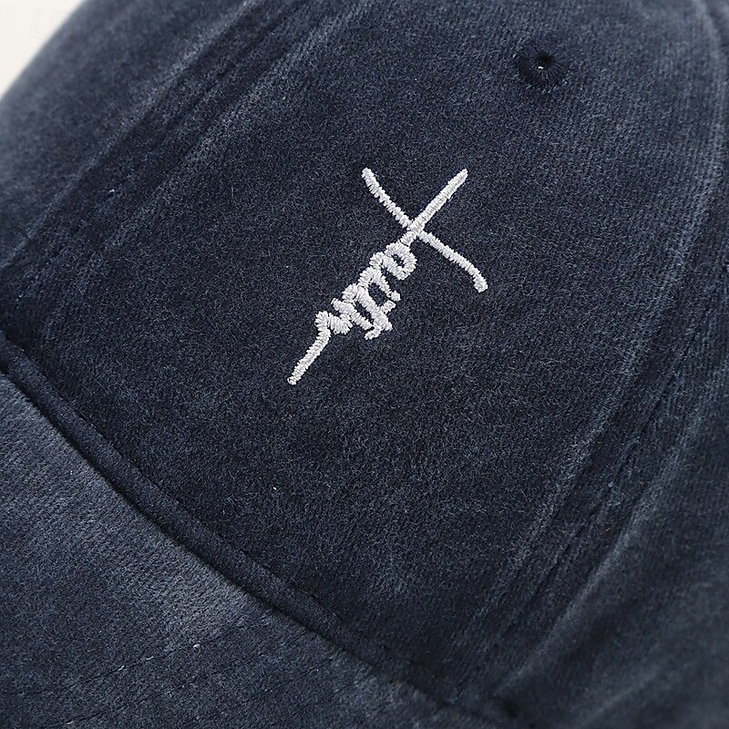 Men's Baseball Cap Sun Hat Trucker Hat Black White Cotton Embroidered Fashion Casual Daily Festival Cross Faith Sunscreen Breathable4