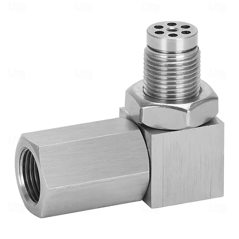 M18*1.5 Exhaust Catalyst Rear Oxygen Sensor Spacer 90 Degree Mini Catalyst Lambda O2 Adapter CEL Fix2