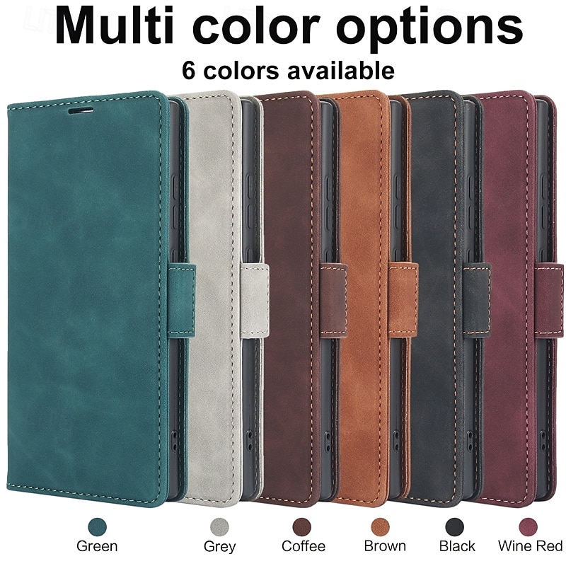 Phone Case For Samsung Galaxy S25 S24 S23 S23 FE S22 S21 Ultra Plus S20 Flip Cover with Stand Holder Magnetic Card Slot Retro TPU PU Leather