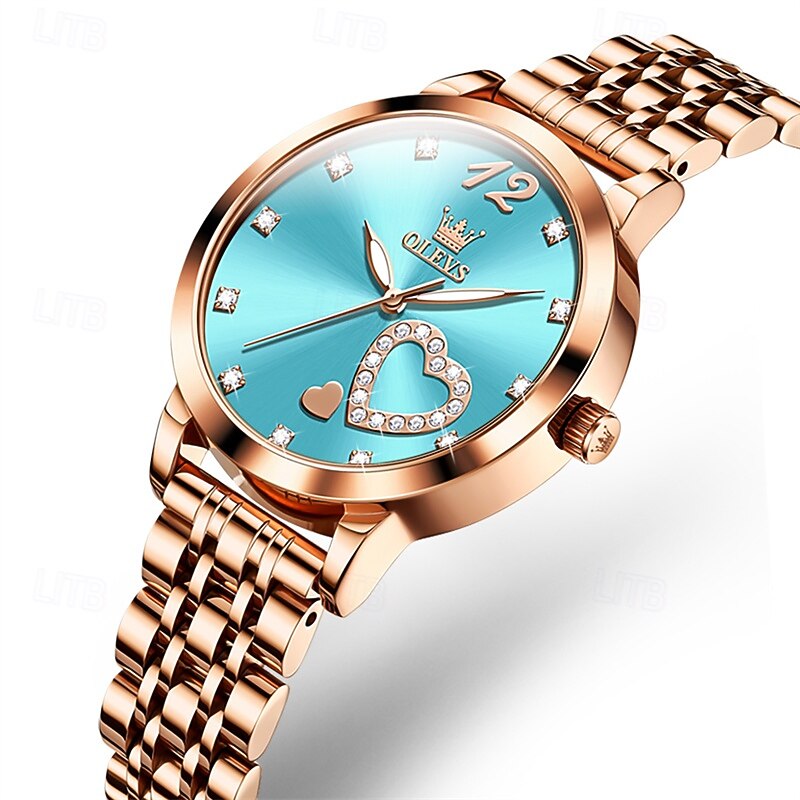 Olevs Women Steel Band Watch Decorative Luminous Simple Leisure Quartz Watch Waterproof Sports Diamond-Set Women Wristwatch2