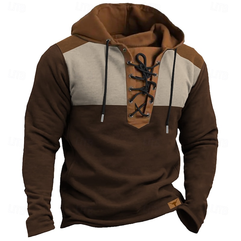 Men's Cowboy Hoodies Fashion Cool Long Sleeve Hooded Black Red Drawstring Fall Winter Designer2