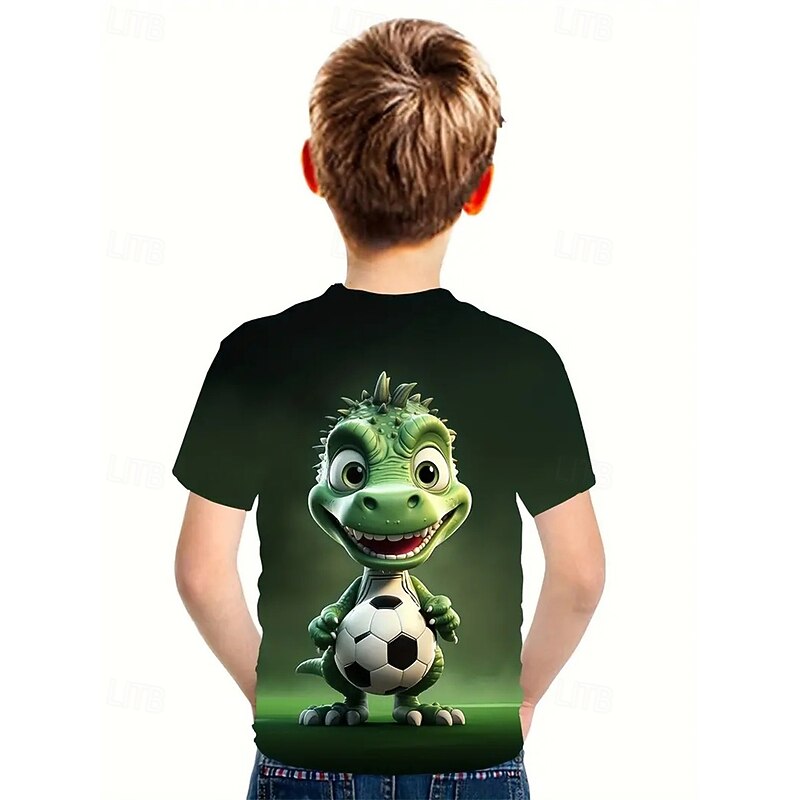 Boys 3D Graphic Cartoon Dinosaur T shirt Tee Short Sleeve Summer Spring Fashion Basic Kids 4-12 Years Crew Neck Outdoor Casual Daily Regular Fit2