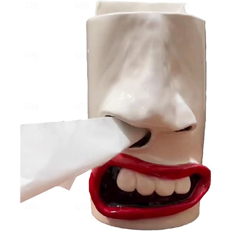 Funny Tissue Box, 13 cm Resin Tissue Dispenser, Decorative Tissue Box Dispenser, Creative 3D Cosmetic Tissue Box, Dispenser Boxes for Face Tissues for Home and Kitchen2