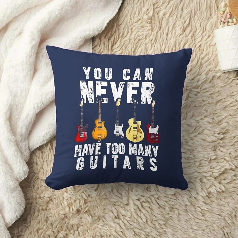 Decorative Toss Pillows Cover 1PC Guitar Funny Slang Soft Square Cushion Case Pillowcase for Bedroom Livingroom Sofa Couch Chair Summer Spring3