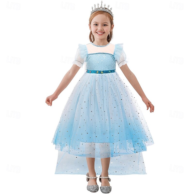 Frozen Elsa Fairy Dress Flower Girl Dress Tulle Dresses Carnival Costume Sweet Movie Cosplay for Girls' Kid's Halloween Carnival Mardi Gras Performance Party Stage3