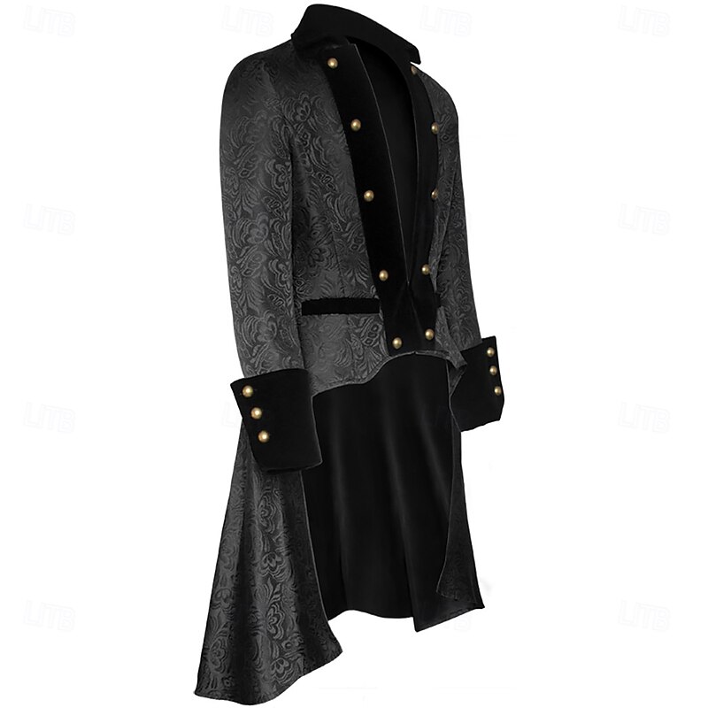 Punk & Gothic Renaissance 17th Century Coat Jacket Trench Coat Gentleman Nobleman Fancy Dress Men's Halloween Carnival Masquerade Event / Party Masquerade Renaissance Fair Adults' Coat4