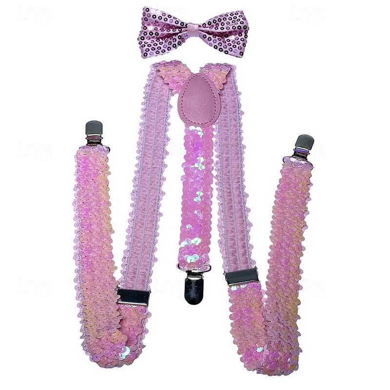 Retro Vintage Roaring 20s 1920s Bow Tie Suspenders The Great Gatsby Sequins Fancy Dress Men's Kings Day Masquerade Party Bachelorette Party Adults' Tie Suspenders2