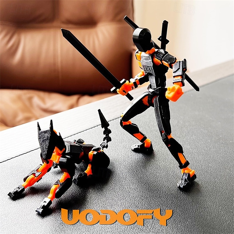 (Assembly Completed) T13 Action Figure Set 3D Printed Toys Robo 13 Action FigureDummy 13 Titan 13 Action Figure (Black  Orange)3