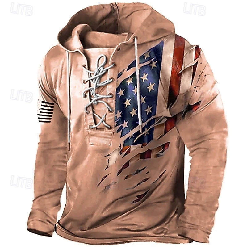 Veterans Day Men's Patriot Patriotic Veteran Graphic Prints National Flag Hoodie Hoodies Sweatshirt Pullover Hoodie Sweatshirt Long Sleeve Hooded Sweatshirt Hooded Streetwear 3D Print Sports &4