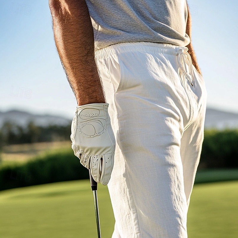 Men's Linen Pants Trousers Beach Pants Pocket Drawstring Plain Comfort Breathable Daily Stylish Hip Hop Black White Micro-elastic3