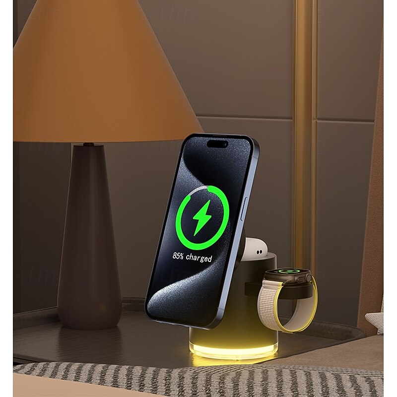 Wireless Charger Wireless Charging Station CE Certified Magnetic For Smart Watch Compatible with any wireless charging enabled devices Airpods 3 2 Pro 24