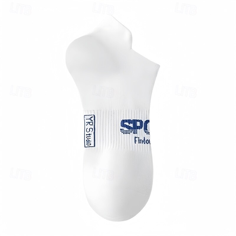 Men's 6 Pieces Multi Packs Socks Ankle Socks Running Socks Casual Socks Black White Color Letter Vacation Sports & Outdoor Daily Basic Medium Spring Fall Fashion Casual2