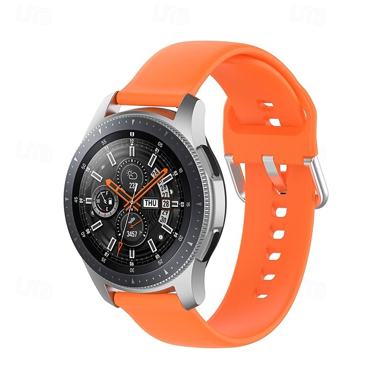 Watch Band for Samsung Galaxy Watch 3 45mm, Galaxy Wacth 46mm, Gear S3 Classic / Frontier, Gear 2 Neo Live Silicone Replacement  Strap Adjustable Sport Band Wristband4