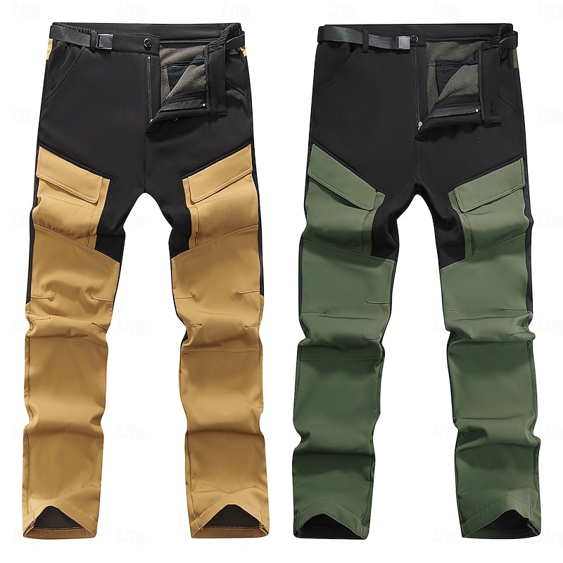 men's climbing pants thickened sporty pants hiking trekking hard-wearing slim fit outdoor pants warm trousers gray - manufacturer 4xl / eu size 56