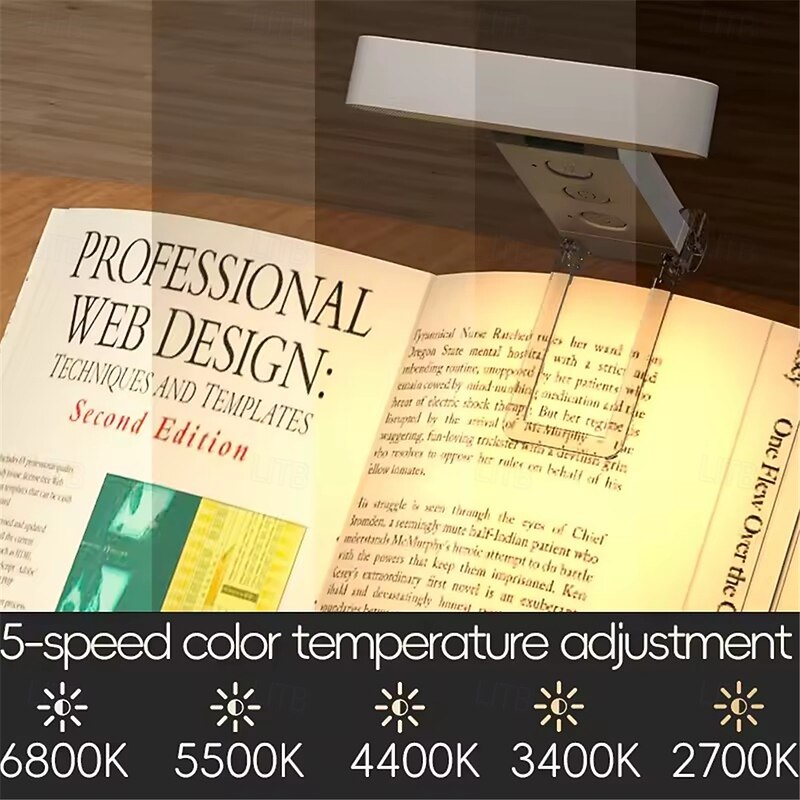 USB Clip Reading Light - Portable Folding LED Bookmark Light with Rechargeable Battery, Perfect for Living Room and Bedroom Lighting 1PC3