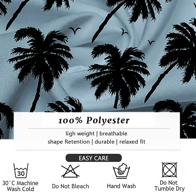 Men's Coconut Palm Casual Shirt Summer Hawaiian Shirt Aloha Shirt Short Sleeve Hawaiian Resort Vacation Casual White Blue Purple Green3