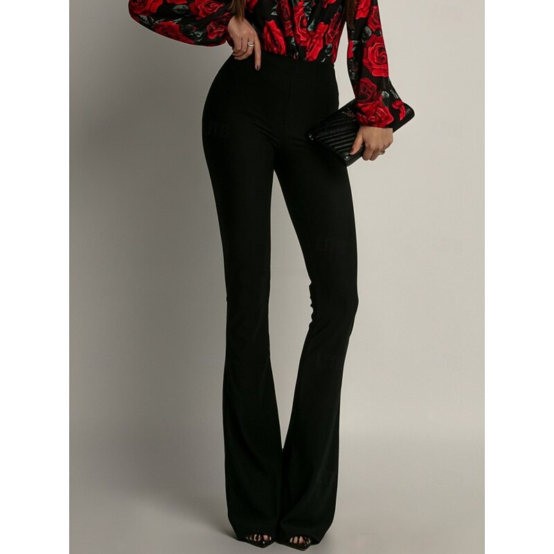 Women's Cigarette Bell Bottom Full Length claret Spring & Summer