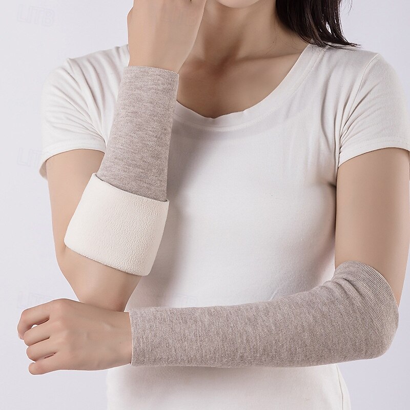 Elbow Warmer Plush And Thickened Arm Sleeves For Men And Women Autumn And Winter Extended Arm Protection Woolen Gloves Sleeves Joints Warm2