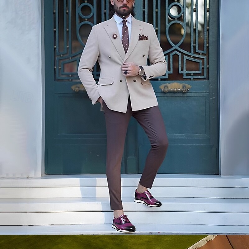 Purple Leather Sneakers with Lace-Up Closure for Men | Versatile for Casual and Business Casual2