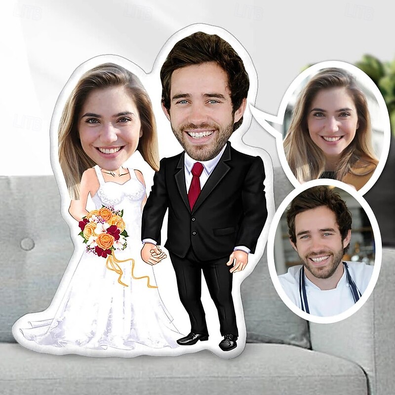 Personalized Gift Memorial Pillow Wedding Soft,Cuddly, Duplex Printed, Hand Washable, Contemporary Designed, Zipper Closed, Cotton Filled, All-Season Decorative Throw Pillow for Cherished Memories