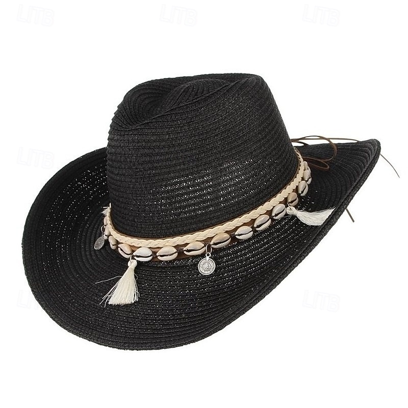 Men's Kentucky Derby Hat Sun Hat Party Hat Black White Polyester Tassel Fashion Casual Street Daily Plain Sunscreen Breathable3
