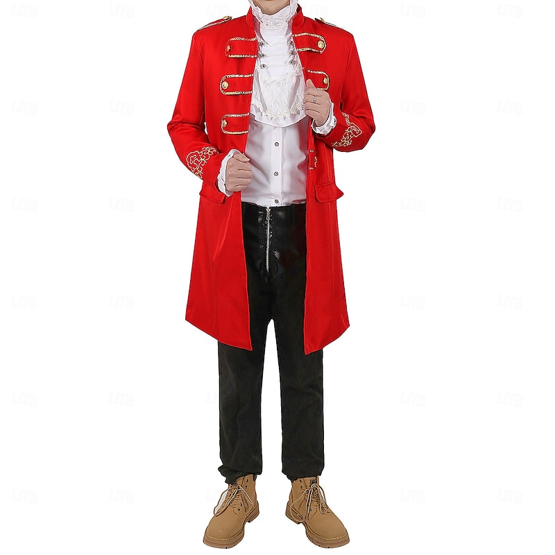 Retro Vintage Punk & Gothic Medieval Coat Pants Shirt Prince Gentleman Fancy Dress Men's Royal Masquerade Performance Event / Party Stage Adults' Coat Shirt Pants3