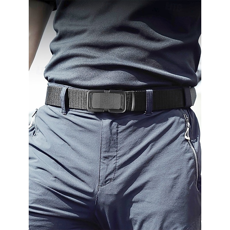 Men's Tactical Nylon Belt with Heavy-Duty Quick-Release Buckle, Adjustable Durable Design for Outdoor Activities, Hiking, and Casual Wear
