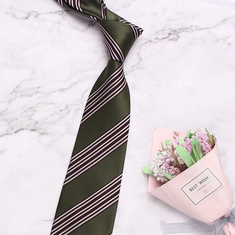 Men's Neckties Fashion Business Classic Stripes Wedding Party Daily Wear4