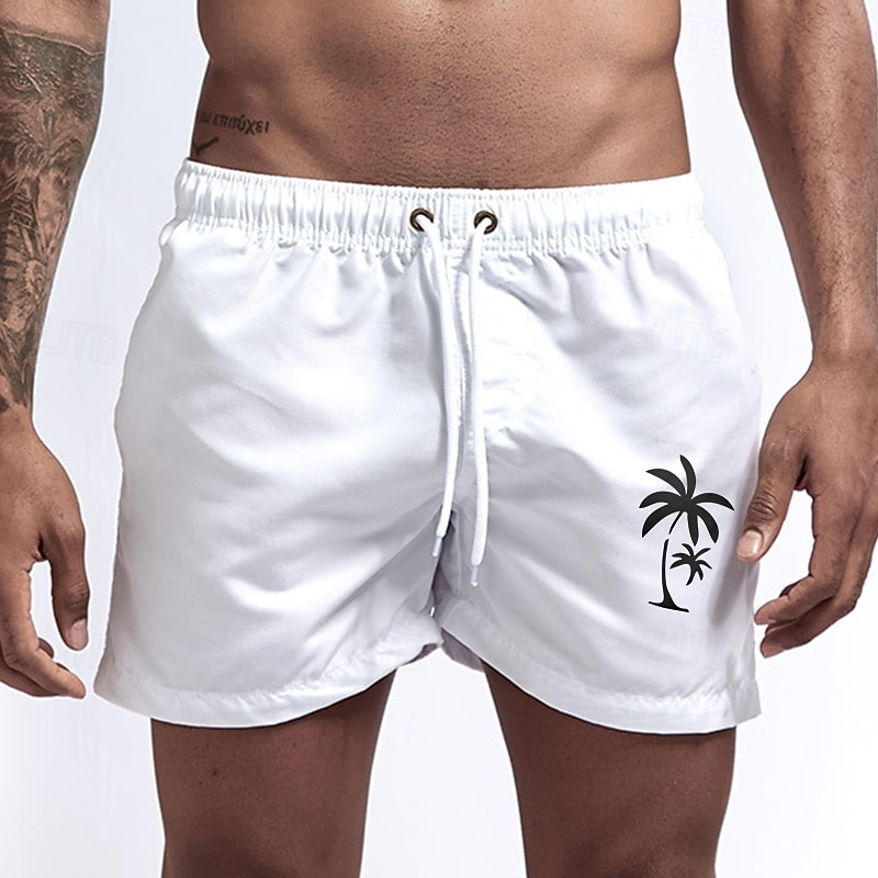 Men's Swim Trunks Swim Shorts Board Shorts Bathing Suit Drawstring Mesh Lining with Pockets Swimming Surfing Beach Water Sports Printed Summer Spring2