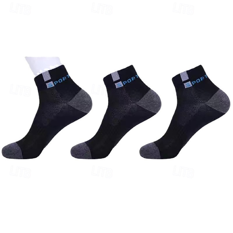 Men's 5 Pairs Multi Packs Socks Crew Socks Running Socks Casual Socks Black White Color Color Block Vacation Sports & Outdoor Daily Basic Medium Spring Fall Fashion Casual2