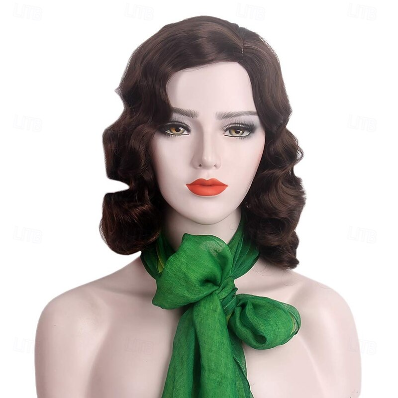 1920s Wig Finger Wave Wig Curly Short Wig Vintage Wigs for Women Lady Synthetic Heat Resistant Full Wigs Cosplay Costume Fancy Dress Halloween Wigs2