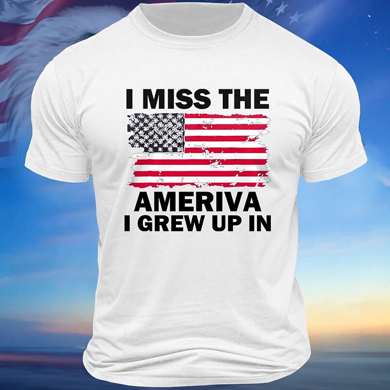 Men's American US Flag Letter Printed Patriotic T Shirt Tee Top 100% Cotton Short Sleeve Graphic Shirt Black White Army Green Comfortable Tee Vacation Street Fashion Designer Clothing3