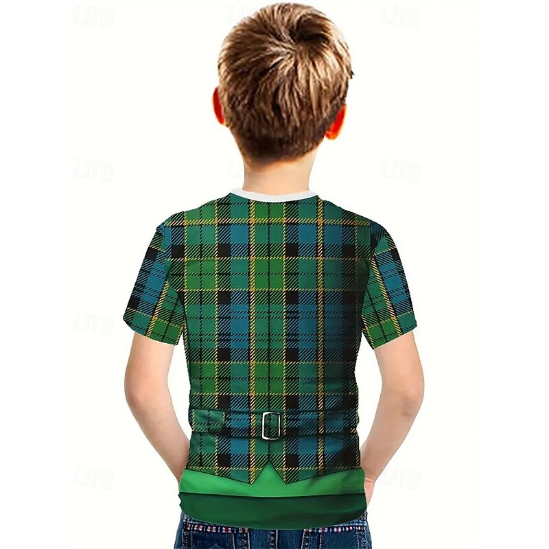 St. Patrick Boys 3D Graphic T shirt Tee Short Sleeve Summer Spring Fashion Basic Kids 4-12 Years Crew Neck Outdoor Casual Daily Regular Fit2