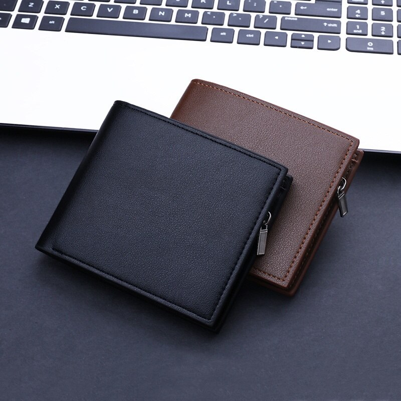 Wallet with Zipper, Father's Day Gift for Men Multi-Card Holder, Fashionable Leather Bifold Wallet for Men, Stylish and Durable