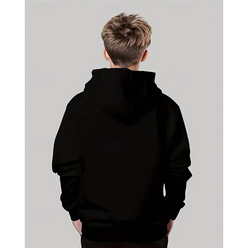 Boys 3D Graphic Cartoon Hoodie Long Sleeve Spring Fall Fashion Streetwear Kids 4-12 Years Hooded Outdoor Casual Daily Regular Fit2