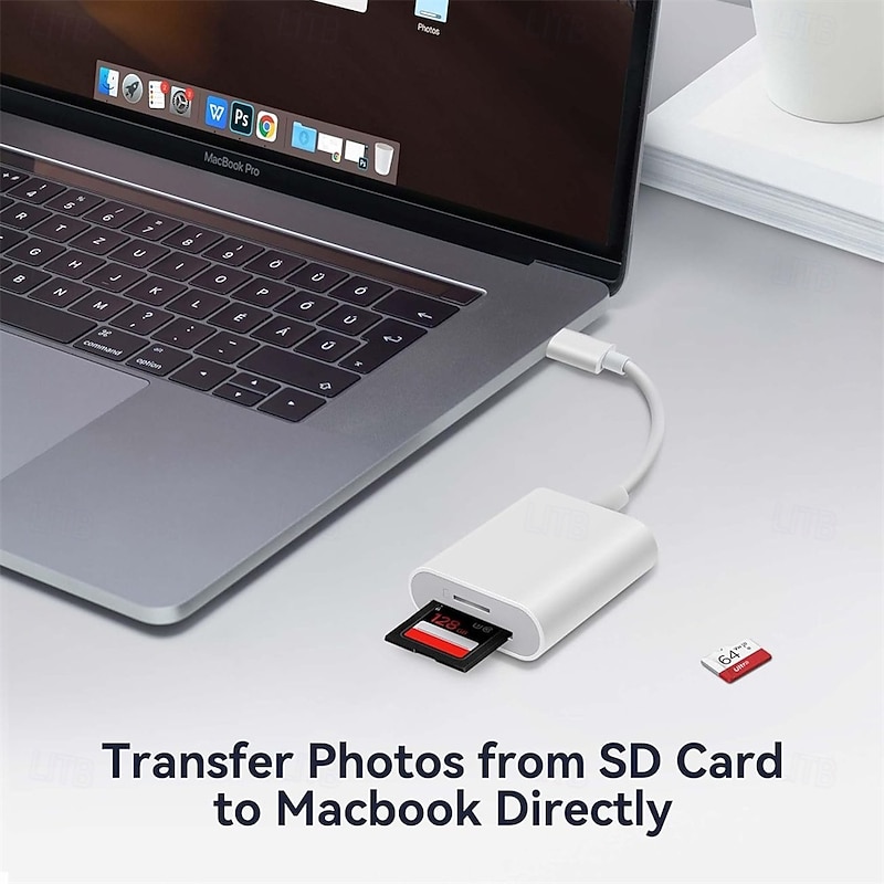 USB C SD Card Reader SD Card Adapter with Dual Card Slots for iPhone 15 Pro iPad Mac MacBook Laptop Android USB-C/TypeC High-Speed Trail Camera Viewer Memory Card Reader Plug and Play