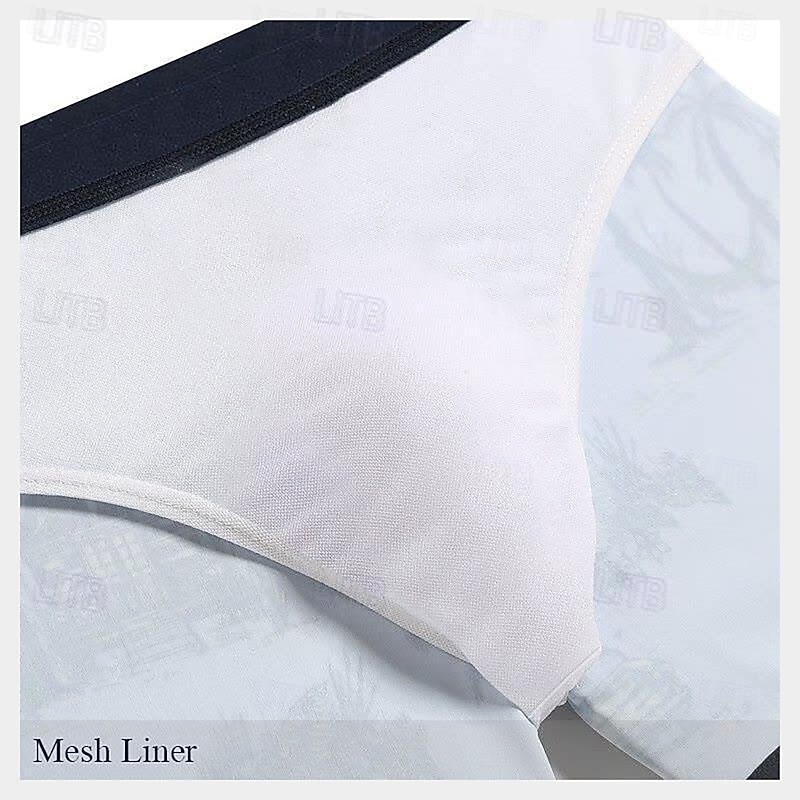 Men's Animal Flamingo Swim Trunks Swim Shorts Board Shorts Mid Waist 3D Print Hawaiian Surfing Holiday Beach Drawstring with Mesh lining Elastic Waist Designer Clothing Apparel4