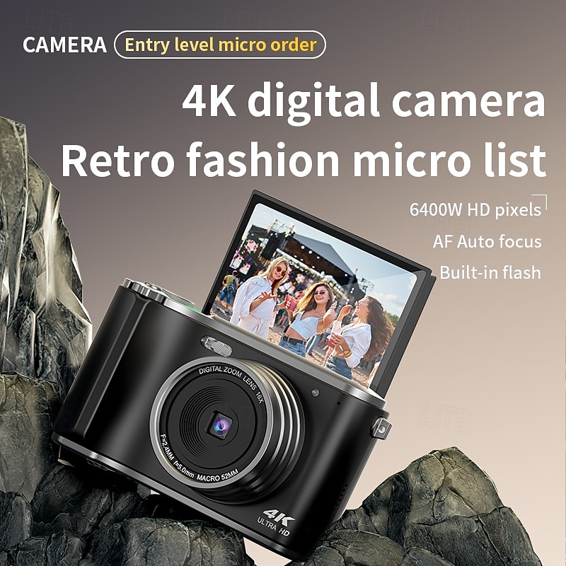 Retro Fashion 64 Megapixel Digital Camera 4K HD CMOS Lens HD Wide-Angle Shooting Camera2