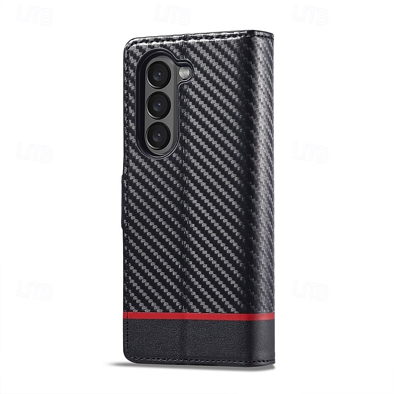 Phone Case For Samsung Galaxy Z Fold 7 Z Fold 6 Z Fold 5 Z Fold 4 Z Fold 3 Flip Cover with Stand Holder Card Slot Shockproof Retro TPU PU Leather4