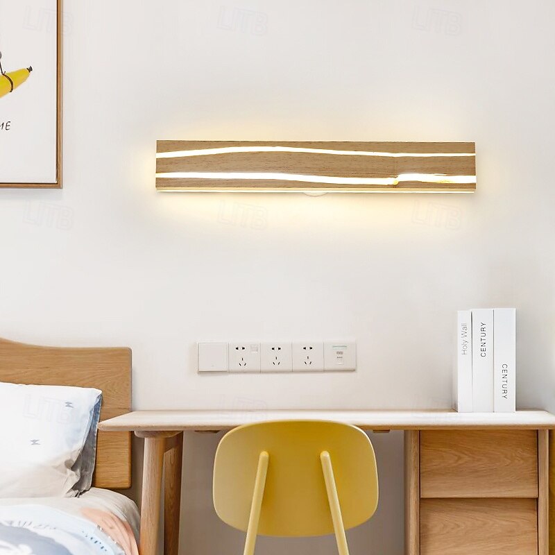 Wooden Wall Light LED Wood Crack Wall Lamp Night Light Headlight 110-240V3