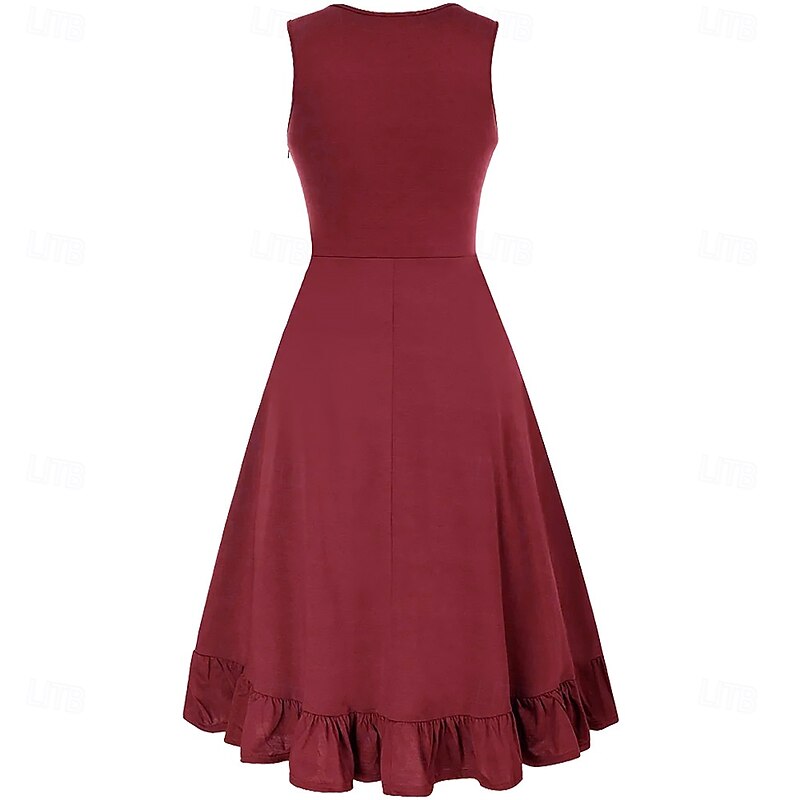 Punk & Gothic Renaissance Steampunk Dress Witch Goth Girl Solid Color Fancy Dress Women's Fantasy Steampunk Walpurgis Night Halloween Carnival Masquerade Casual Daily Adults' Dress3