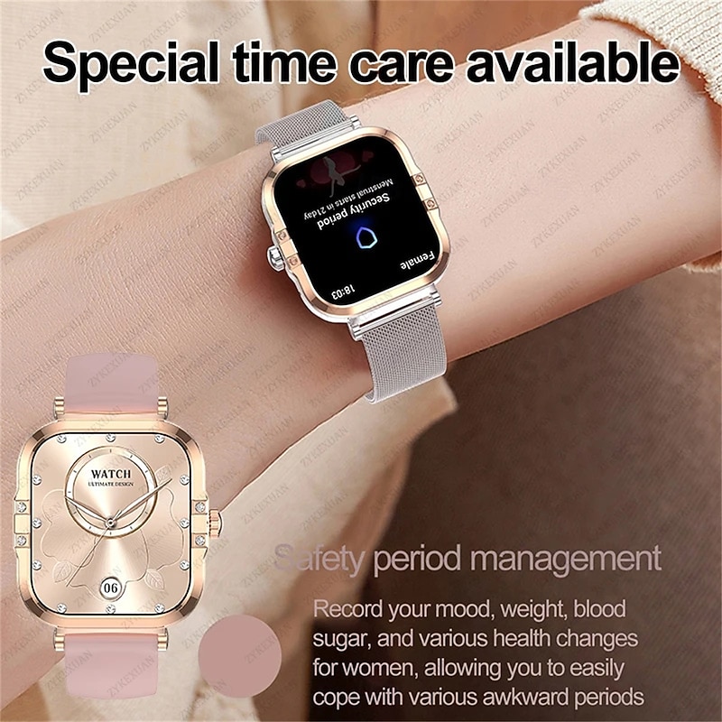 HK82 Fashion Women Smart Watch Amoled HD Screen Bluetooth Calling Wristband Girl Sport Fitness Tracker Lady Smartwatch4