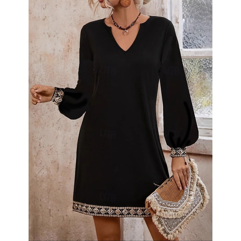 Women's Long Dress Maxi Dress Black Dress Casual Dress Cocktail Dress Formal Dress Stylish Basic Casual Vacation Party Wedding Guest Regular Fit Plain Long Sleeve V Neck Black Summer Spring3