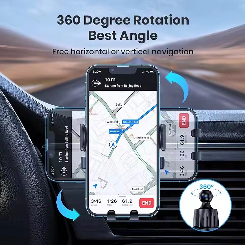 New Gravity Car Phone Holder Car Air Vent Hook Clip Mount Smartphone GPS Car Stand Bracket Support in Car 1PCS3