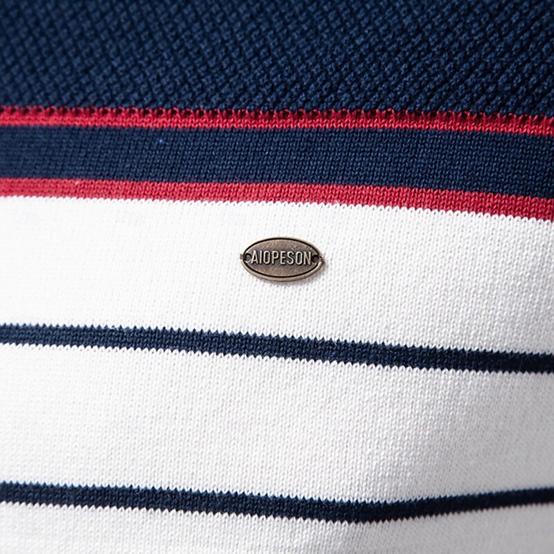 Men's Pullover Sweater Jumper Ribbed Knit Regular Tops Color Block Striped Crew Neck Knitwear Daily Outdoor Vacation Clothing Apparel Spring Fall Wine Navy Blue S M L4