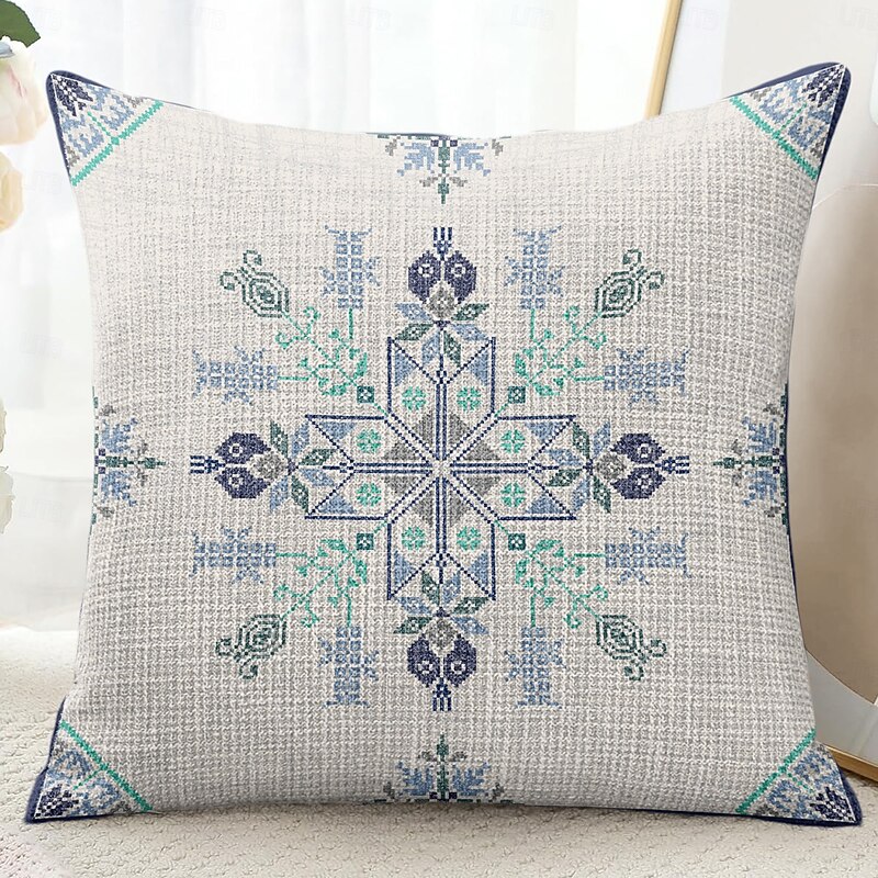 Vintage Decorative Toss Pillows Cover 1PC Vintage Ethiopian Cross Print Soft Square Couch Cushion Case Pillowcase for Bedroom Livingroom Sofa Chair3