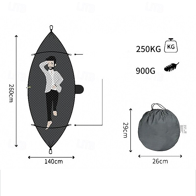 Camping Hammock, Portable Double Hammock with Net, 2 Person Hammock Tent with 2 Straps, Best for Outdoor Hiking Survival Travel2