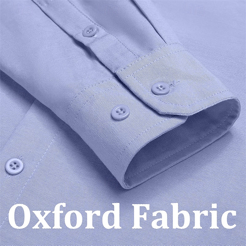 Men's Dress Shirt Button Down Shirt Oxford Shirt Solid / Plain Color Wedding Vacation White Blue Purple Light Grey Long Sleeve Turndown All Seasons Clothing Apparel Button-Down4