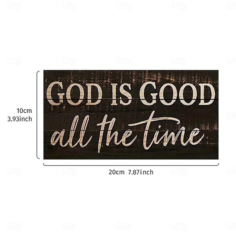Wooden "God is Good" Sign, Lightweight Hanging Plaque, Rustic Wall Decor, Inspirational Quote Sign for Home, Shop, Gathering, Religious Wall Art, Christian Decor for Living Room and Entryway2