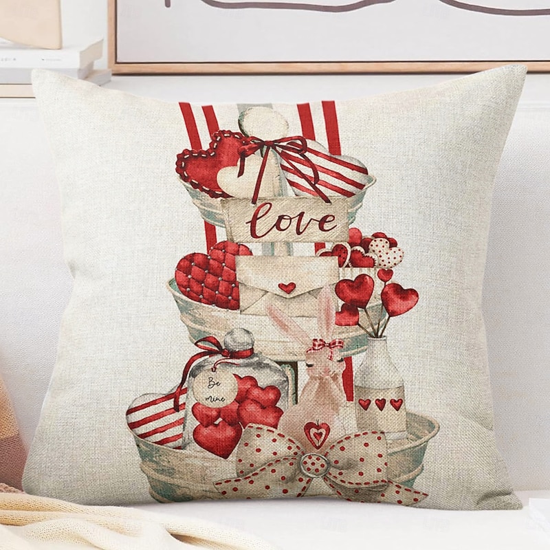 Wedding Heart Gnomes Decorative Toss Pillows Cover 1PC Soft Square Cushion Case Pillowcase for Bedroom Livingroom Sofa Couch Chair3